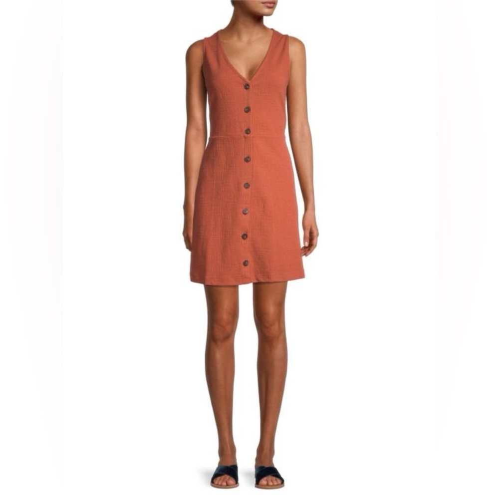 Madewell Sleeveless V-Neck Dress in Terracotta